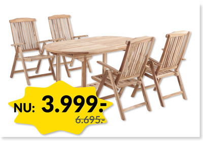 GRANADA TEAK HAVEMØBELSÆT - BLACK WEEK